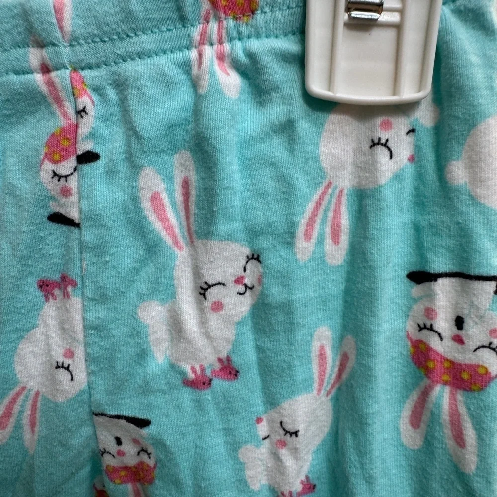 Carter's 24M Girls Blue & White Bunny Pajama Bottoms Pants